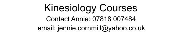 Kinesiology Foundation and Practitioner / Diploma Courses in London and Tunbridge Wells in Kent.